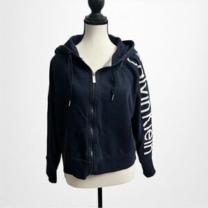 Calvin Klein Performance Women's Blue Zipper Hoodie, Size Medium